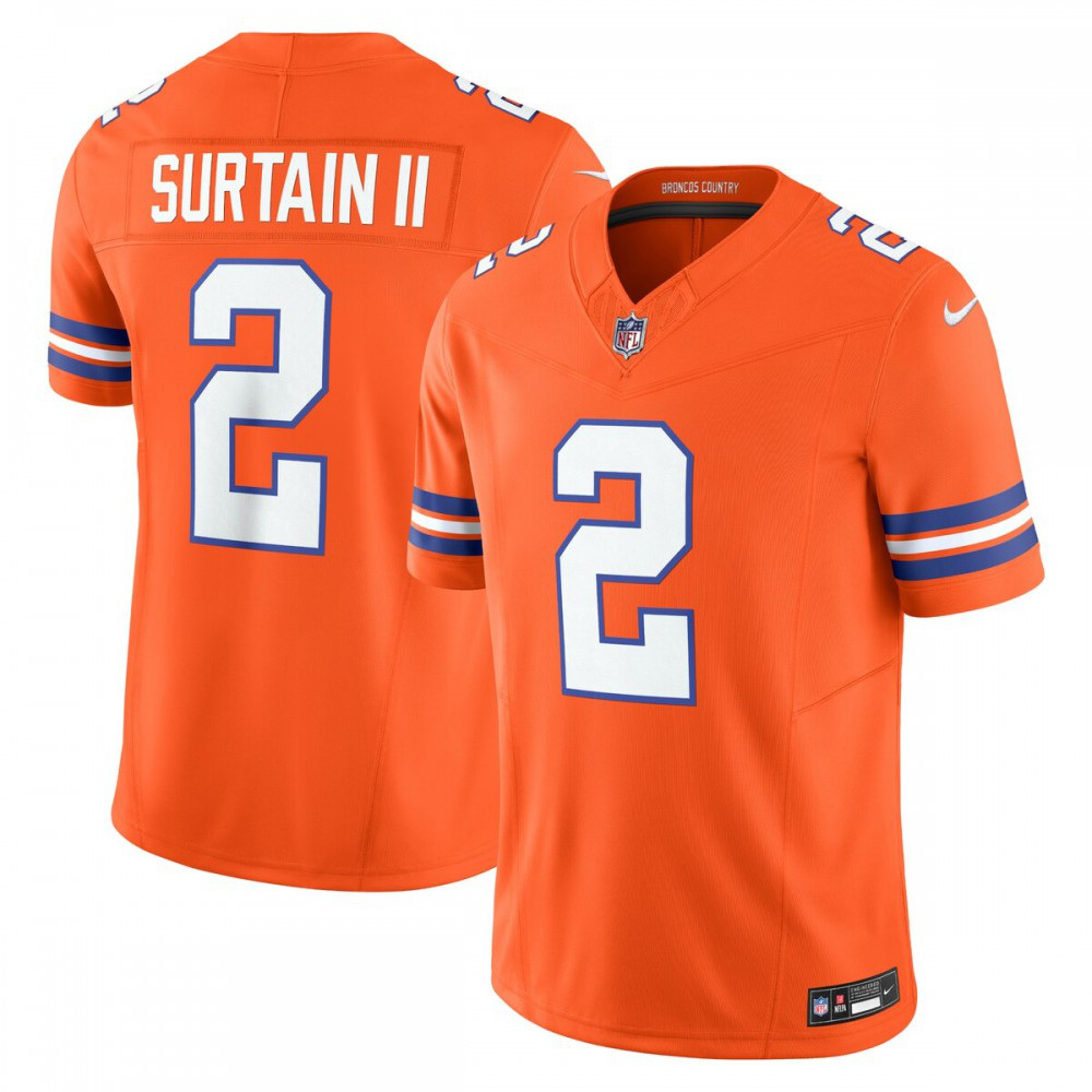 Patrick Surtain II Denver Broncos Nike Alternate Mile High Collection 1977 Throwback Vapor F.U.S.E. Limited Jersey - Orange-GridironStore